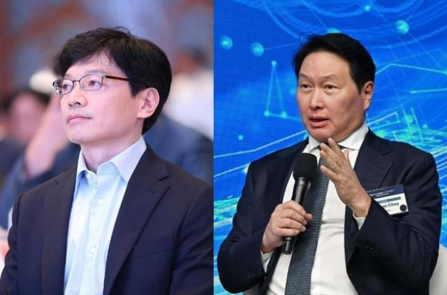 권혁빈 스마일게이트 CVO왼쪽 최태원  사진연합뉴스