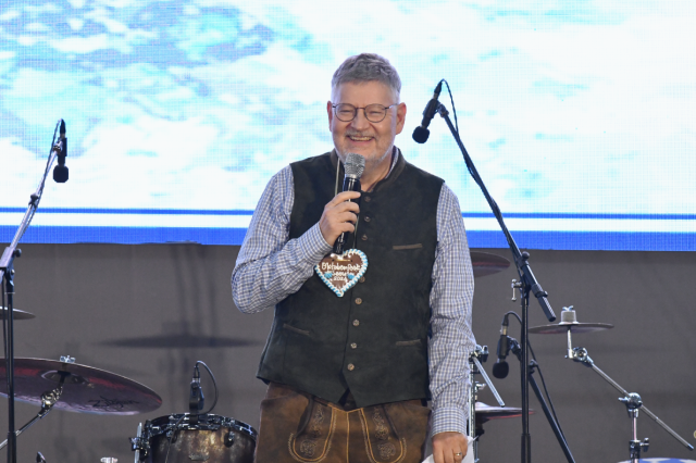 Jörn Beißert deputy head of mission at the German Embassy in Seoul delivers remarks during the opening ceremony of Oktoberfest Seoul 2026 at Oil Tank Culture Park in western Seoul on Sept 12 2026 AJP Joonha Yoo