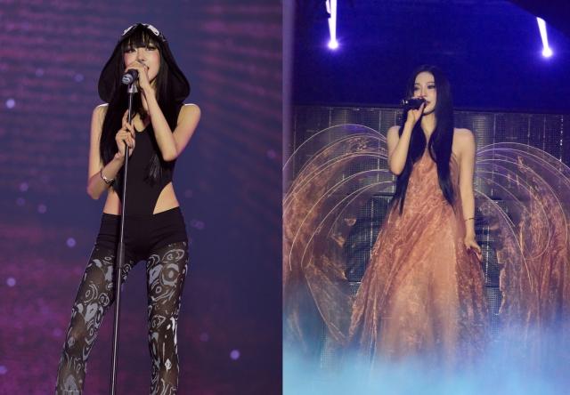 Members of aespa perform solo stages during the group's fourth solo concert at Gocheok Sky Dome in Seoul in August. Courtesy of SM Entertainment