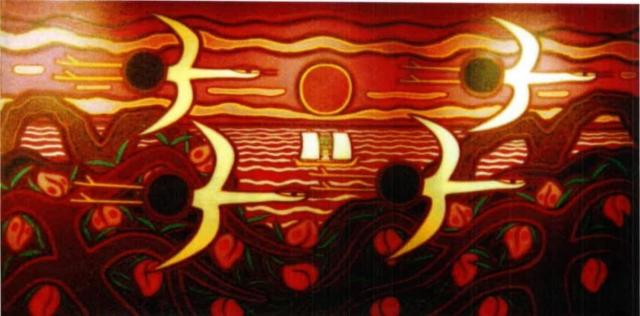 이만익 일출도 1991 유화 172x333cm 국립현대미술관 2024년 우리나라에 물납제가 도입된 후 처음 물납이 된 4점의 미술품 중 하나