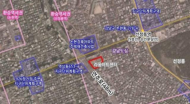 서울시가 성장거점형 복합개발사업 시범사업 대상지로 선정한 강남구 역삼동 680-1 일원 위치도 사진서울시