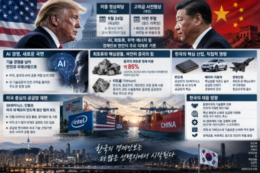 [사설] 미중 정상회담 테이블에 오른 AI·희토류…한국은 어디에 설 것인가