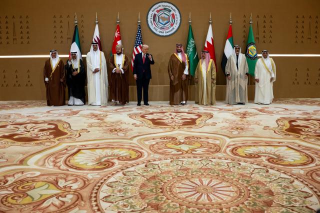 US President Donald Trump poses with Gulf Cooperation Council leaders in Riyadh Saudi Arabia on May 14 2025 Official White House Photo