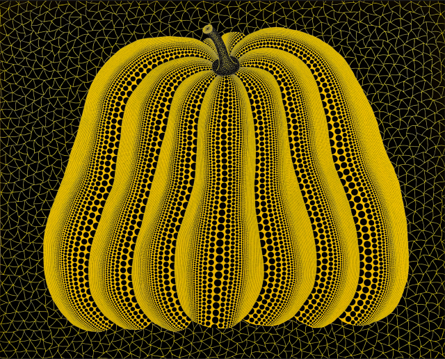 Yayoi Kusama, 1929–2026, Calabaza (YHP), A-Pumpkin (YHP), acrílico sobre lienzo, 130,2 × 162 cm, realizada en 2011, Estimado: HK$48-68 millones / US$6,2-8,7 millones / Aproximadamente 830 millones a 1.180 millones de yuanes chinos [Foto=Christie's Hong Kong]