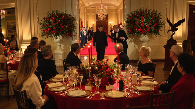 State dinner for Xi presidential couple at the White House on Sept 24 2026 Trump TV grab