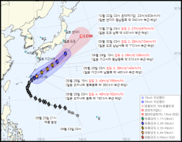 26호 태풍 수리개 이동 경로 보니…한국 영향은?