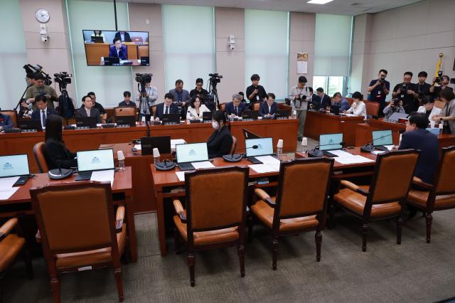 국정감사 증인 채택 입장 차이로 불참한 국민의힘 법사위원 사진연합뉴스