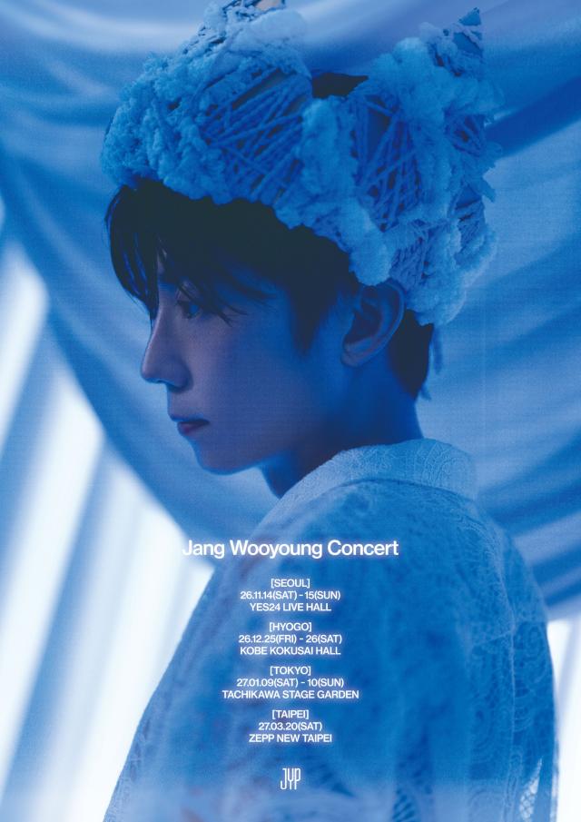 A promotional poster for 2PM member Jang Wooyoungs solo concert tour which will begin in Seoul on Nov 14 and continue with shows in Japan and Taiwan through March 2027 Courtesy of JYP Entertainment