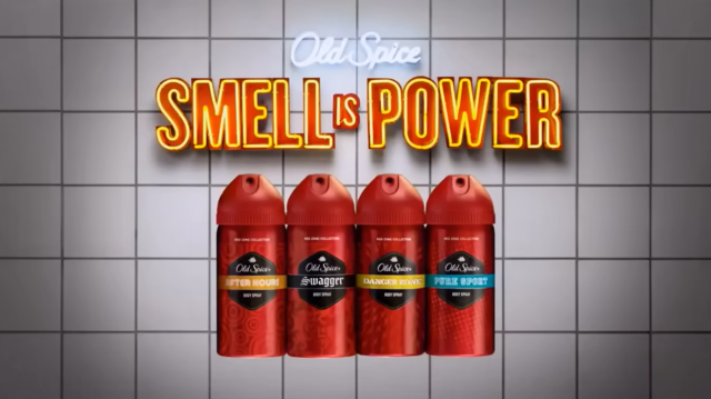 Capture image shows a still cut of a famous ad made by American made deodorant and body wash comapny Old Spice. 