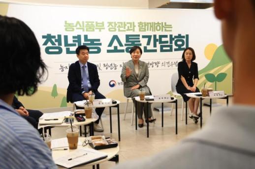 Song Mi-ryeong se reúne con agricultores jóvenes para revisar inspección integral de tierras y reformar sistema de apoyo