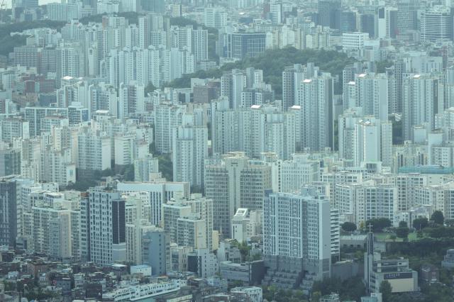 Apartment complexes are seen from the observation deck of N Seoul Tower in central Seoul on Sept 9 2026 AJP Yoo Na-hyun
