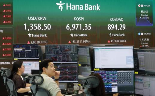 [마감시황] 코스피, 반도체주 강세에 1.95%↑…6970선 회복