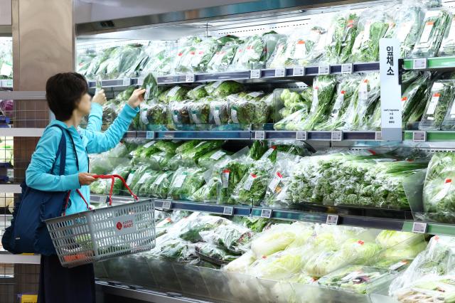 首尔一家超市销售的农产品【图片来源 韩联社】