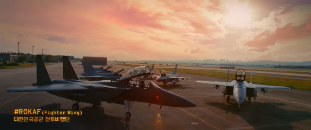 South Korean Air Force fighter jets are shown on the flight line in a promotional video released by the Republic of Korea Air Force on its official YouTube channel Screenshot from the Republic of Korea Air Force YouTube channel