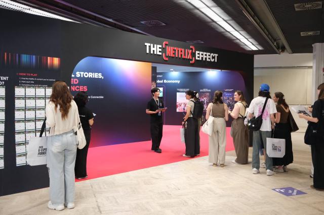 Visitors explore Netflixs exhibition space at the 2026 K-Expo France in Paris Courtesy of Netflix