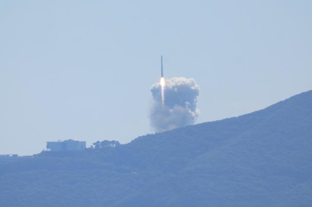 The Nuri rocket lifts off from Naro Space Center in Goheung on Wednesday Oct 7 2026 carrying five NEONSAT satellites and 10 cubesats AJP Han Jun-gu