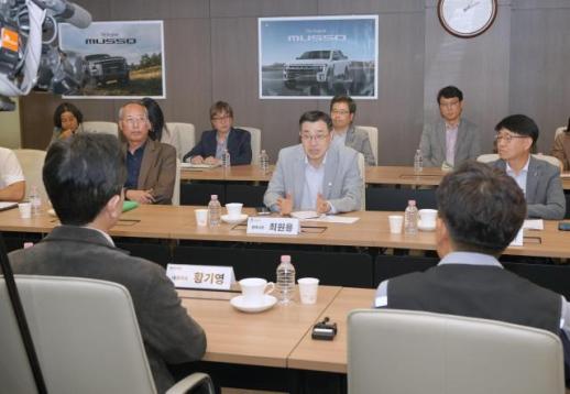 최원용 평택시장, KG모빌리티 찾아 미래차 전환·노사정 상생협력 논의