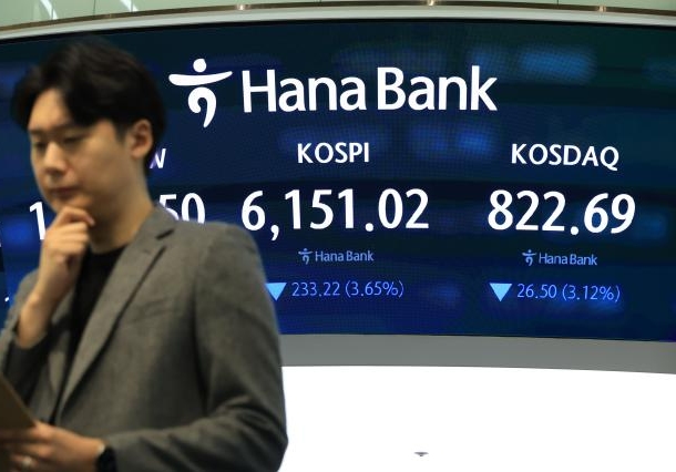 [포토] 코스피·코스닥 나란히 3%대 급락