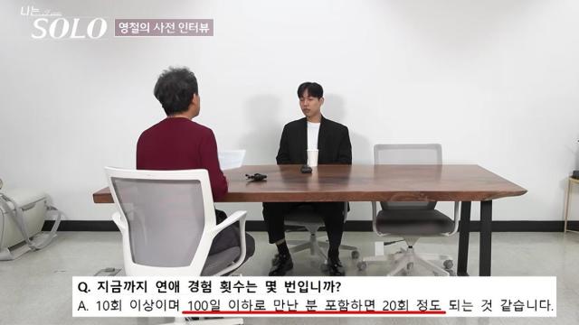 ENA·SBS Plus 나는 솔로 34기 영철 사진유튜브 촌장엔터테인먼트 영상 캡처