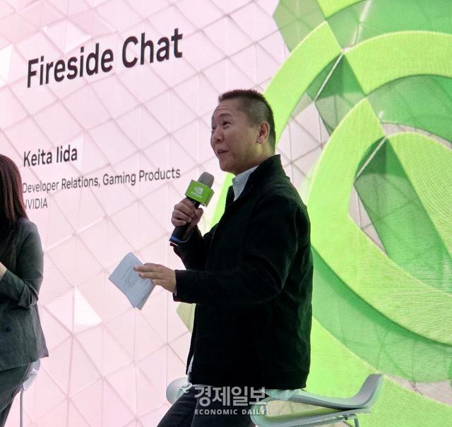 케이타 이다 엔비디아 부사장이 RTX 스파크에 대한 발표를 진행하고 있다 사진류청빛 기자