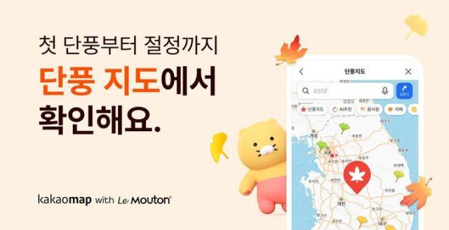카카오는 가을 나들이 장소를 찾는 이용자를 위해 전국 단풍·은행 명소 65곳을 담은 단풍 지도 서비스를 열었다고 19일 밝혔다 20261019 사진카카오