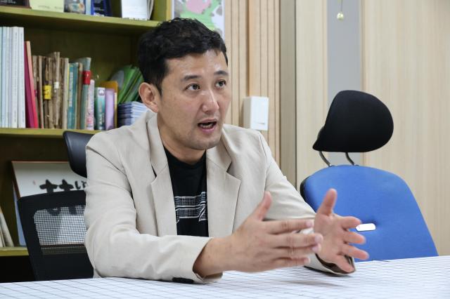 Hwang Heui-gun vice principal of Yeomyung School speaks during an interview with AJP at the school in Seouls Gangseo District on Oct 19 2026 Hwang said the school provides students with snacks at its on-campus Cafe Mama after sixth period because many have never experienced receiving snacks prepared by their mothers AJP Yoo Na-hyun 