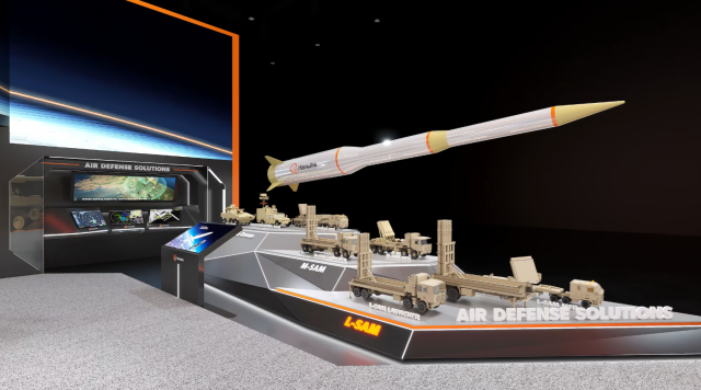 An L-SAM model is on display at IDEX2025 in Abu Dhabi United Arab Emirates in 2025 Courtesy of Hanwha Aerospace