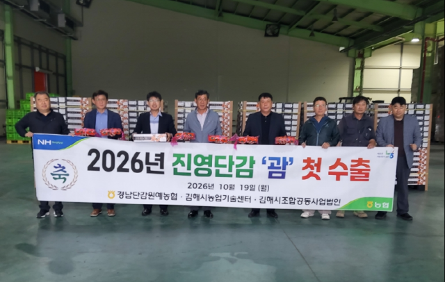 햇 단감 미국괌 수출 선적 기념 사진사진김해시