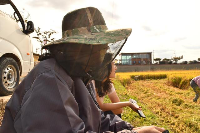 A man who asked not to be named speaks during an interview while taking a break from helping his parents harvest rice in Jinri-dong Icheon Gyeonggi Province on Oct 15 2026 AJP Joonha Yoo