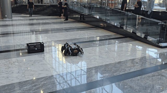Two wheeled robots assemble together to form a single quadruped robot at the Humanoid Summit held at COEX Sept 22 2026 AJP Kim Dong-young