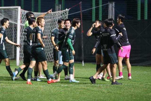동명대 축구부가 전국체전 남자대학부 결승에 진출해 금메달에 도전한다사진동명대학교