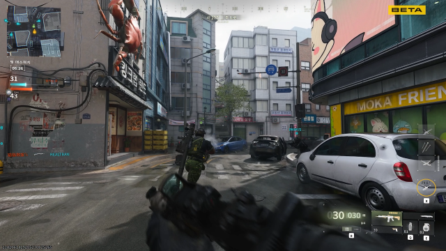 In game screenshot of Call of Duty 4 Modern Warfares Hanjin map AJP Kim Dong-young