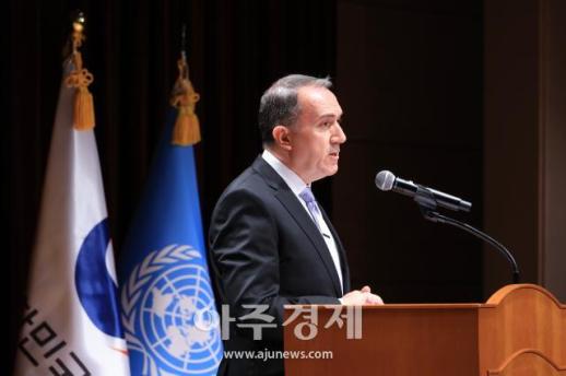 [포토] 주한 튀르키예 대사, 유엔의 날 기념식에서 축사