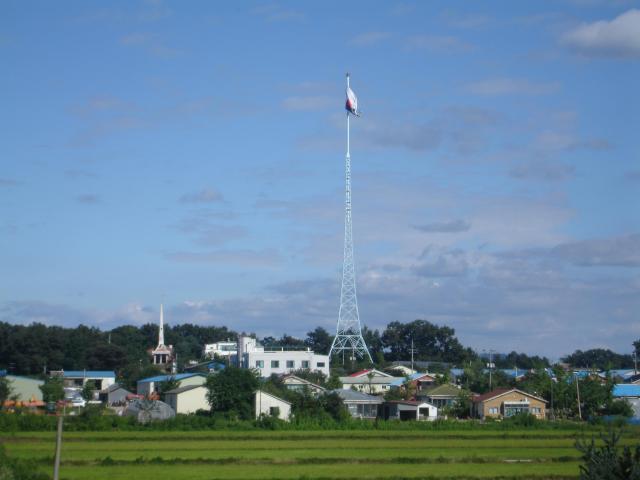 A view of Daeseong-dong a civilian village inside the Demilitarized Zone DMZ near the inter-Korean border in Paju Gyeonggi Province Courtesy of Paju City