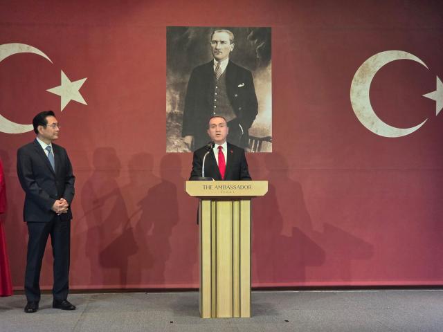 Turkish Ambassador Fatih Yıldız speaks at a reception marking the 103rd anniversary of the proclamation of the Republic of Türkiye at the Ambassador Pullman Hotel in Seoul Oct 26 2026 AJP Park Sae-jin