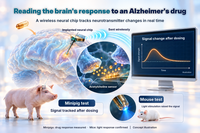 Wireless brain chip tracks Alzheimers drug in real time