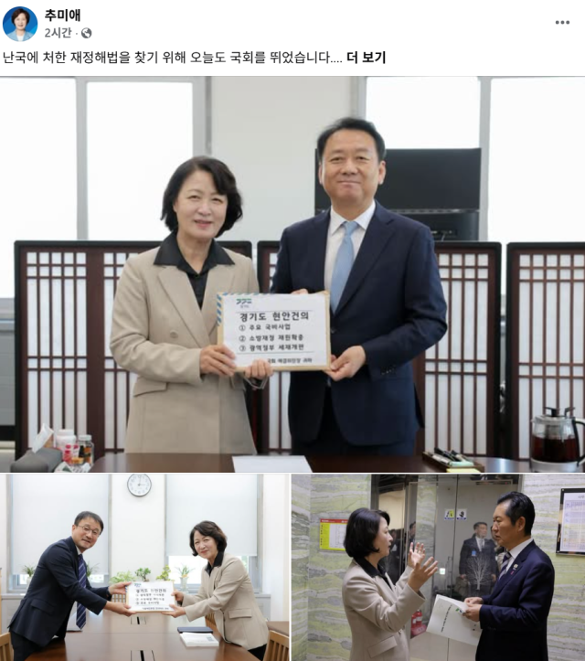 사진추미애 지사 SNS 캡처
