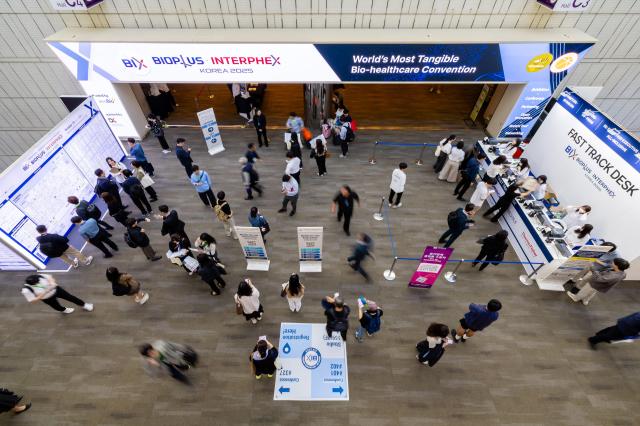 Visitors come to the BIX 2026 held at COEX Courtesy of Korea Bio