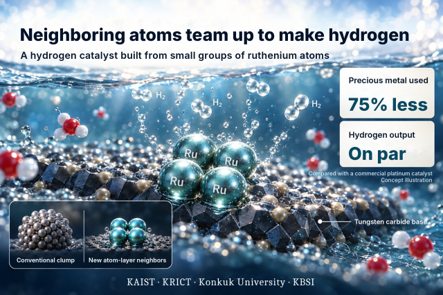KAIST catalyst cuts precious metal in hydrogen production by 75%