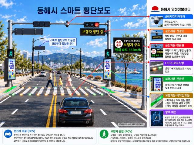 동해시 스마트 횡단보도 사진동해시