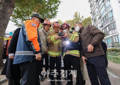 [포토] 서준오 노원구청장, 상계동 공동주택 화재 현장 점검...재발 방지 대책 지시