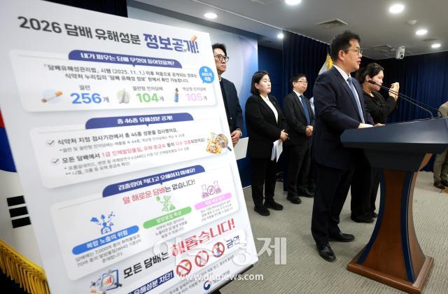 손영래 지역필수공공의료실장이 29일 열린 제1차 담배  유해성 관리  기본계획 및 담배 유해성분 정보공개 방안 브리핑에서 담배 유해성분 함량에 대해 설명하고 있다 사진보건복지부