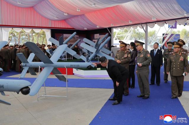 North Korean leader inspects drone exhibition, missile demonstration