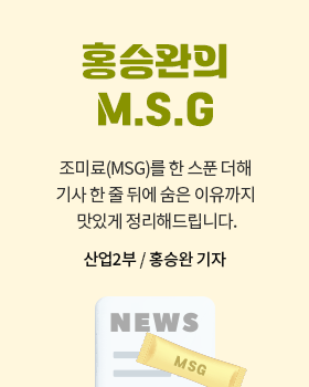홍승완의 M.S.G: 조미료(MSG)를 한 스푼 더해 기사 한 줄 뒤에 숨은 이유까지 맛있게 정리해드립니다. / 홍승완 산업2부 기자