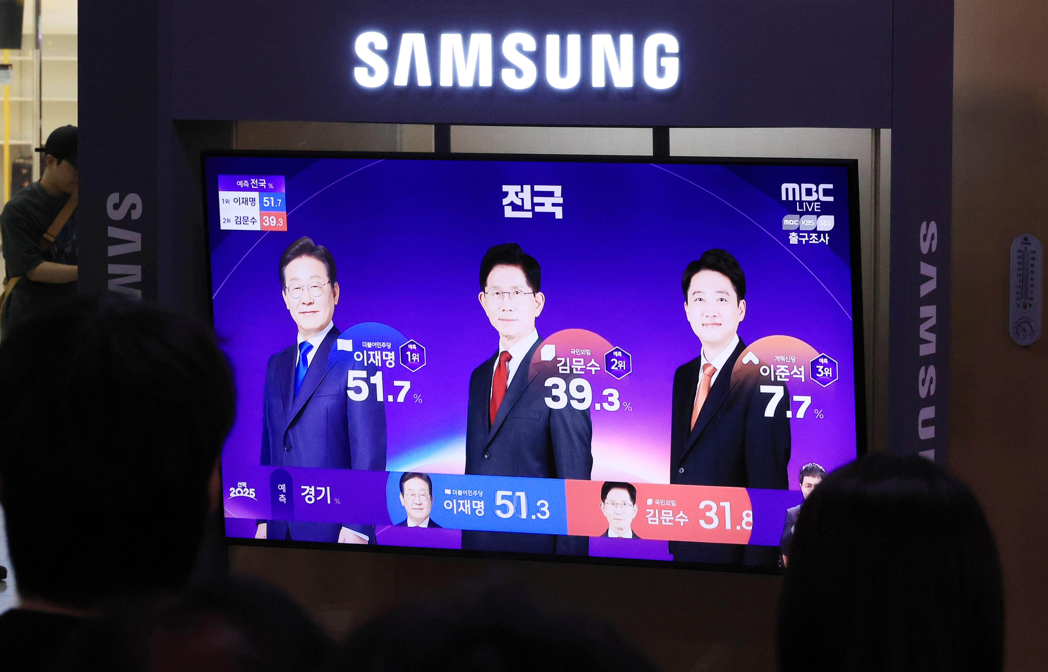 第21届韩国总统选举投票结束出口民调显示李在明胜选